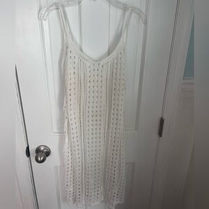 White Crochet Coverup Dress